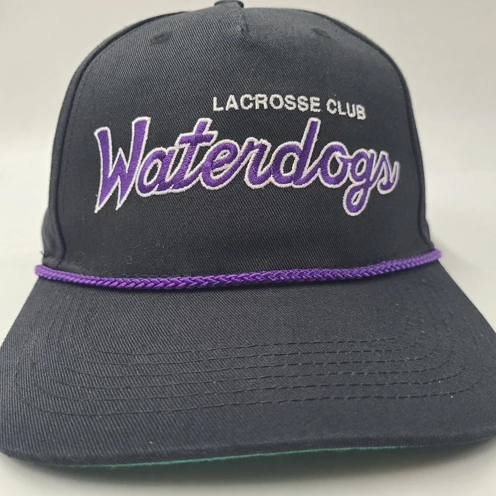Philadelphia Waterdogs Hat Snapback Black Purple Rope PLL Lacrosse Script Men